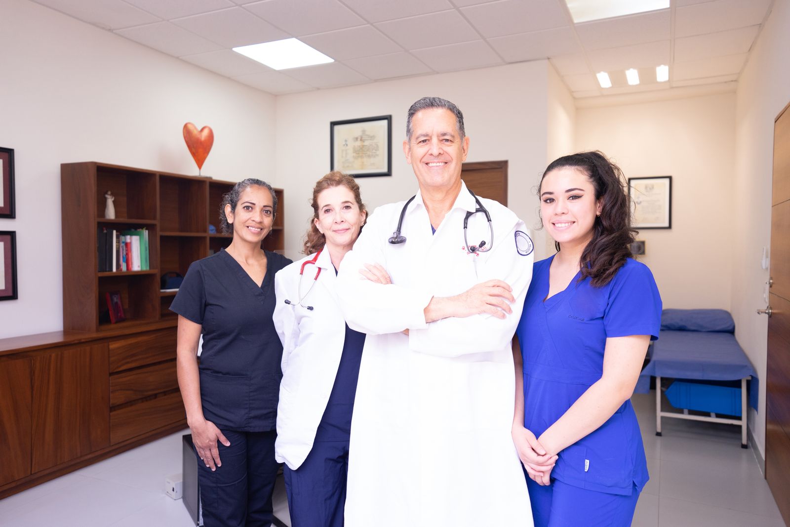 A friendly group of healthcare colleagues in a medical practice